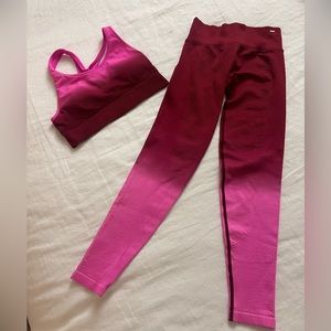 VS Pink ribbed workout set